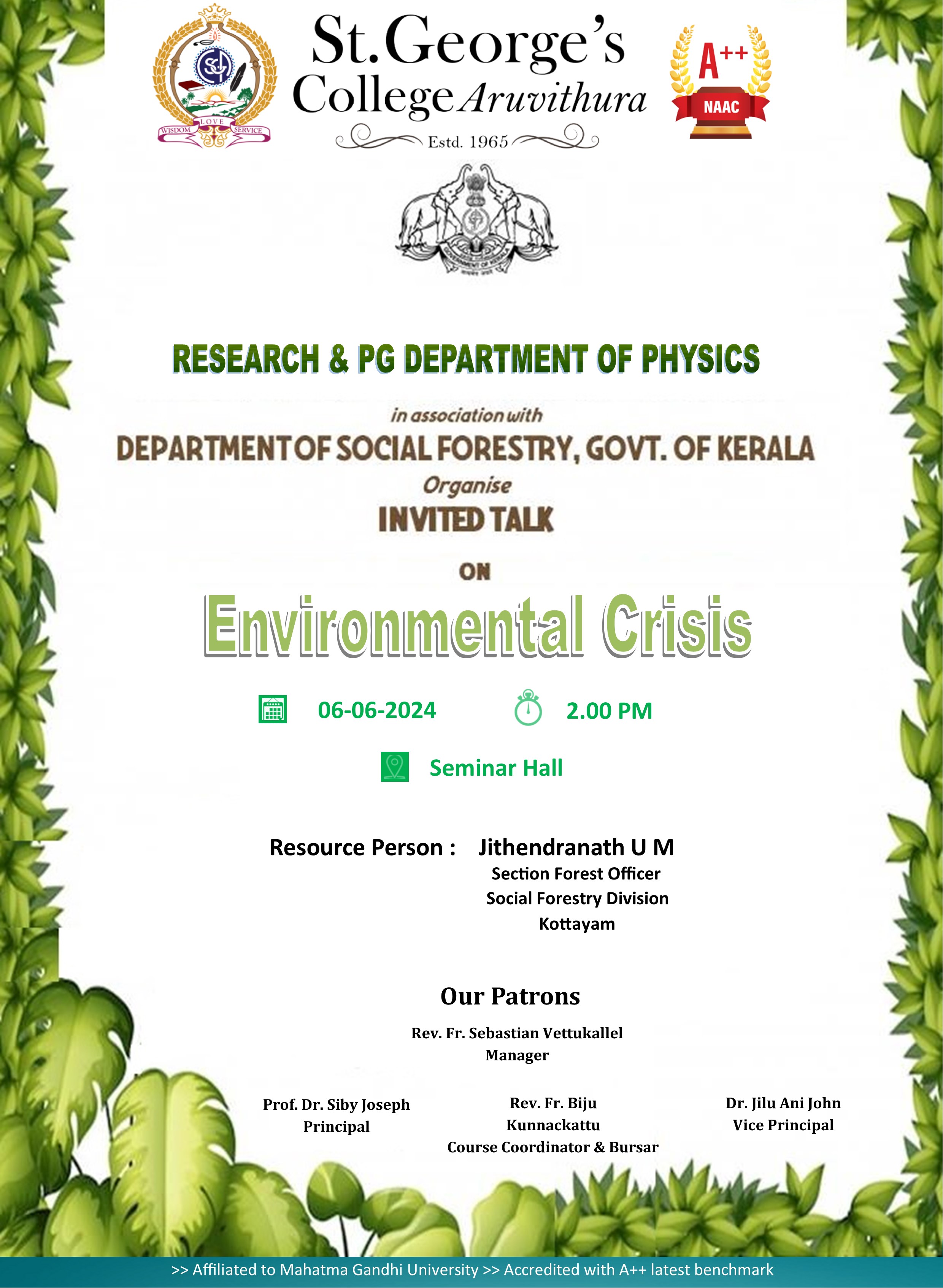 Talk on Environmental Crisis